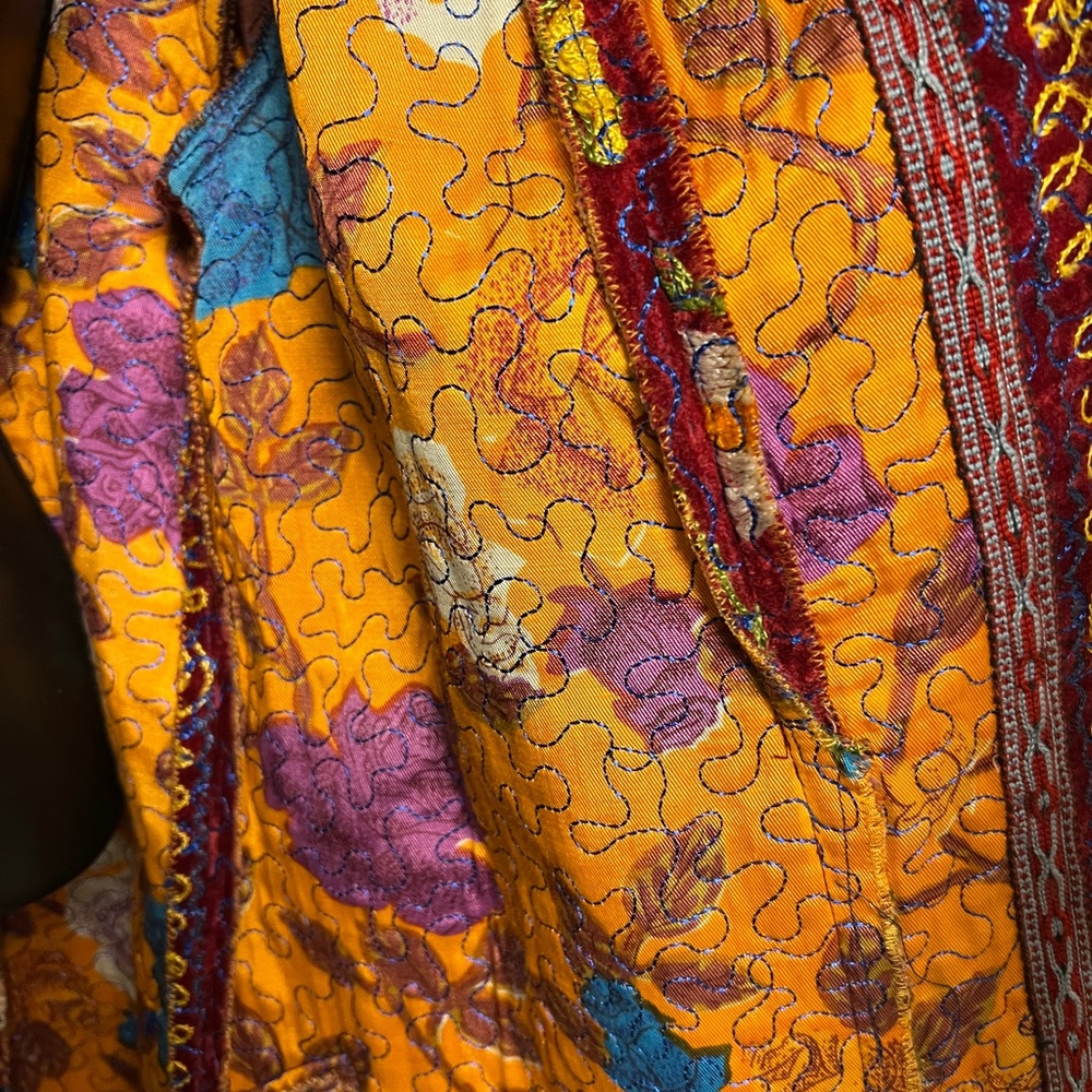 Designer Floral Embroidered Long Coat - Picture 5 of 5